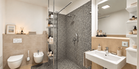 Badezimmer mit Walk-In Dusche